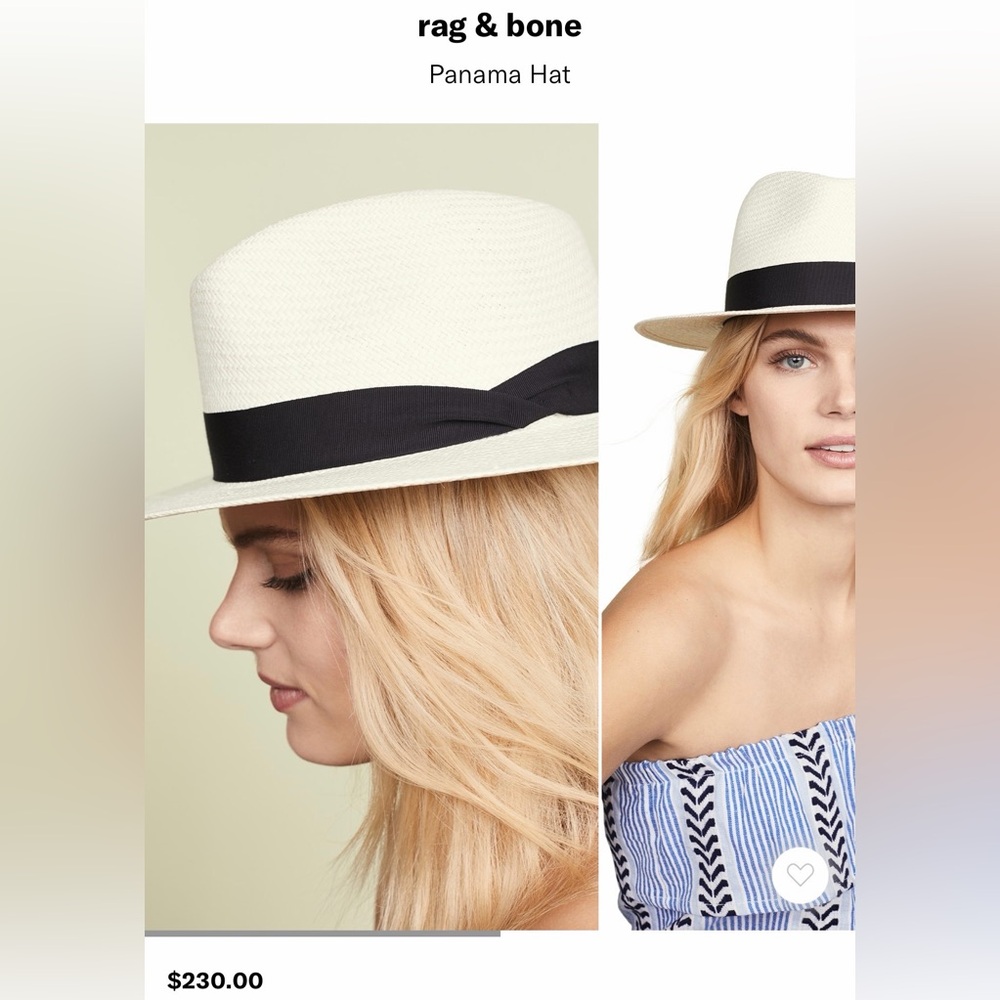 rag & bone Cream and Black Women's Hat NWOT - Picture 2 of 11